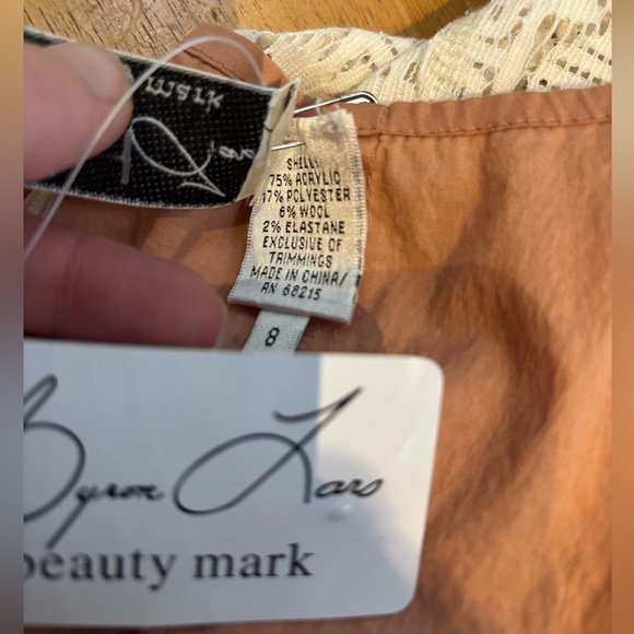 Byron Lars ivory knit and lace bodycon sweater dress 8 - Picture 6 of 10